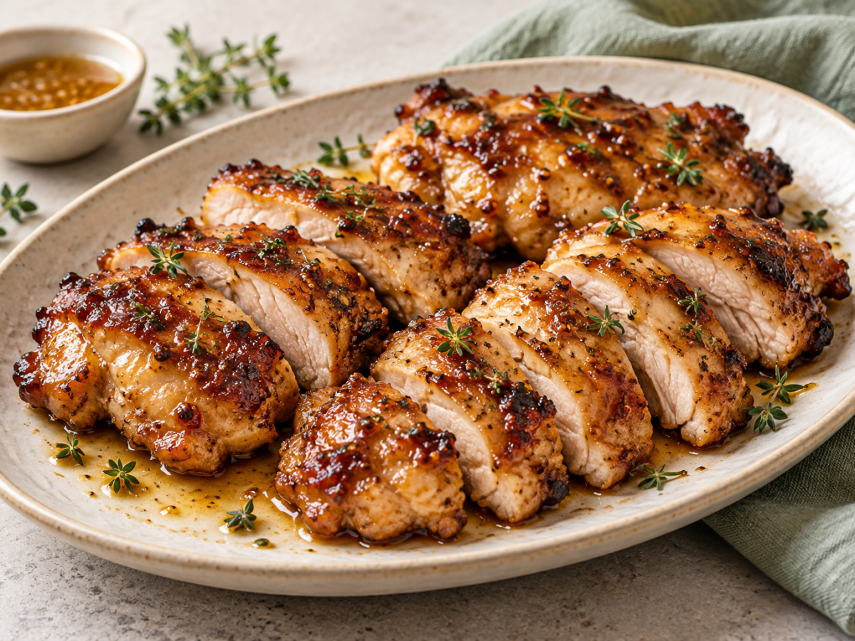 Air Fryer Maple Dijon Chicken Thighs