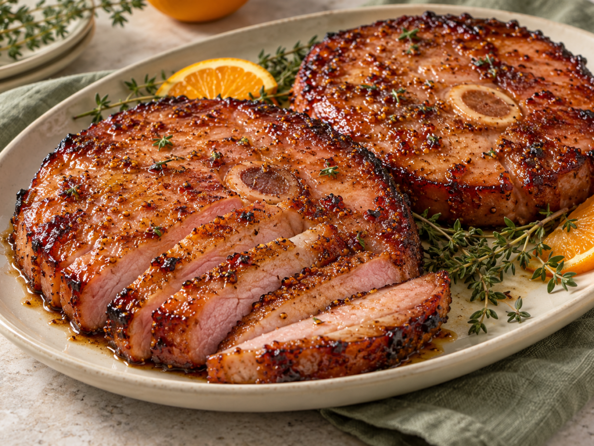 Air Fryer Brown Sugar Ham Steaks