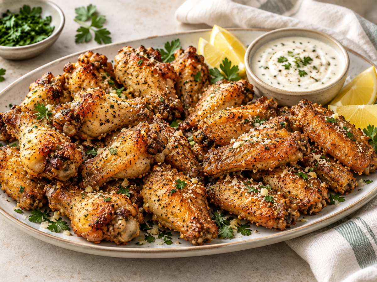 Air Fryer Garlic Parmesan Chicken Wings