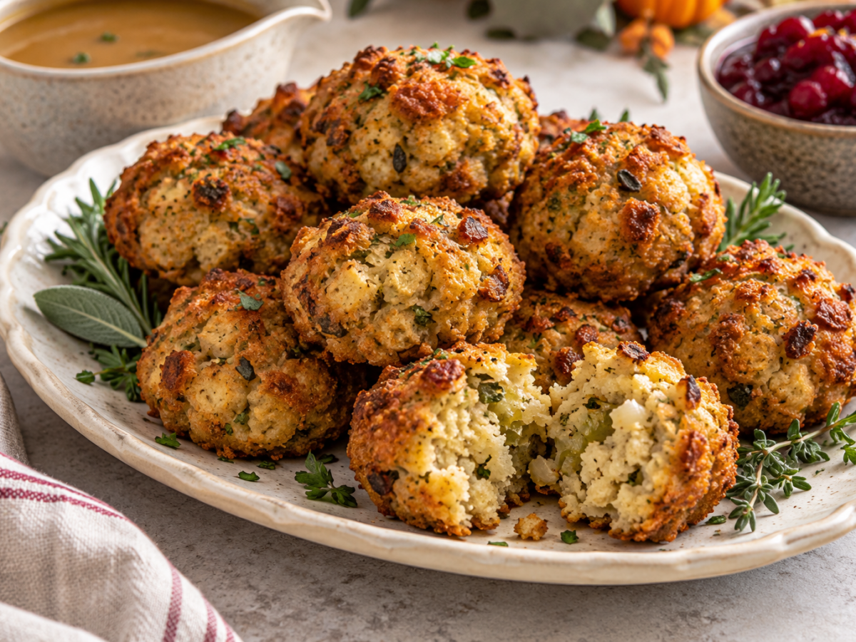 Air Fryer Stuffing Balls